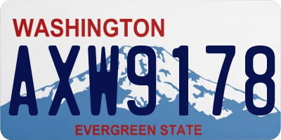 WA license plate AXW9178