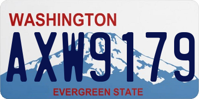 WA license plate AXW9179