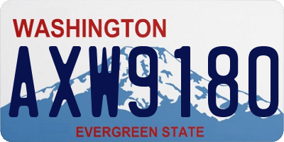 WA license plate AXW9180
