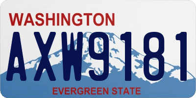 WA license plate AXW9181