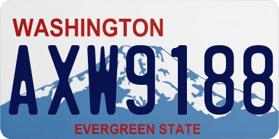 WA license plate AXW9188