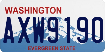 WA license plate AXW9190