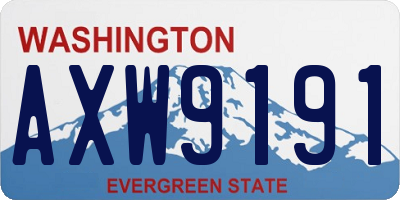 WA license plate AXW9191