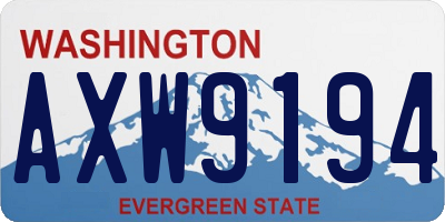 WA license plate AXW9194