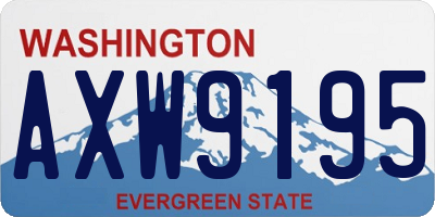 WA license plate AXW9195