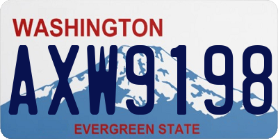 WA license plate AXW9198