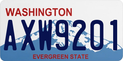 WA license plate AXW9201