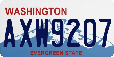 WA license plate AXW9207