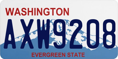 WA license plate AXW9208