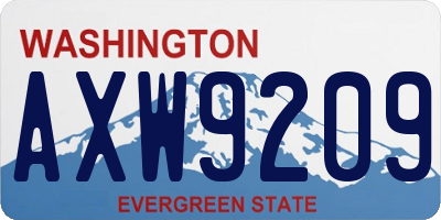 WA license plate AXW9209
