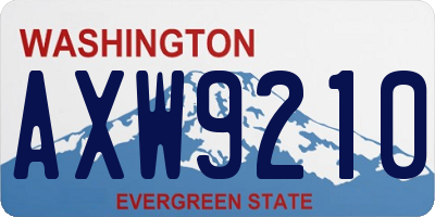 WA license plate AXW9210