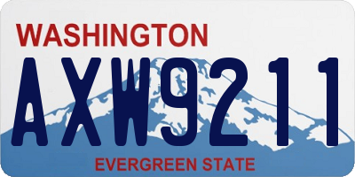 WA license plate AXW9211