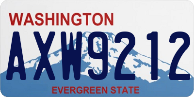WA license plate AXW9212