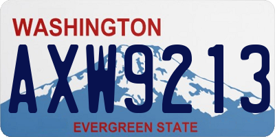 WA license plate AXW9213