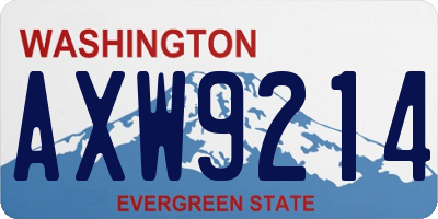 WA license plate AXW9214