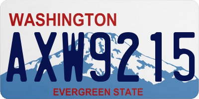 WA license plate AXW9215