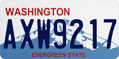 WA license plate AXW9217