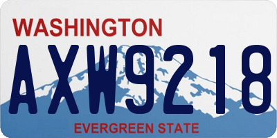 WA license plate AXW9218