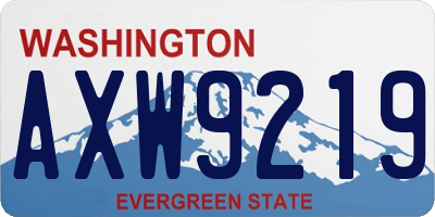 WA license plate AXW9219