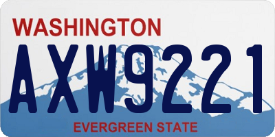 WA license plate AXW9221