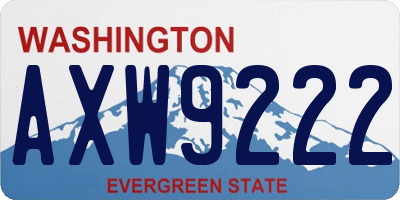 WA license plate AXW9222