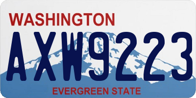 WA license plate AXW9223