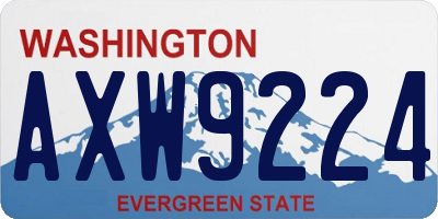 WA license plate AXW9224