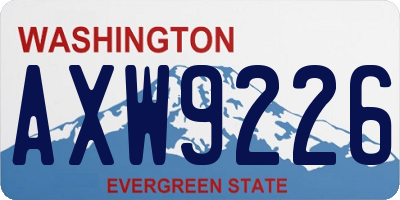 WA license plate AXW9226