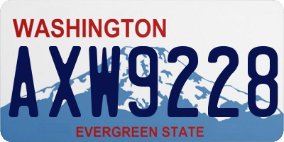 WA license plate AXW9228