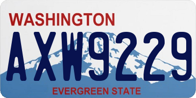 WA license plate AXW9229