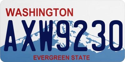 WA license plate AXW9230