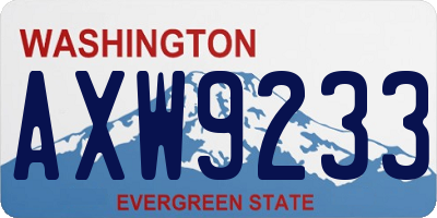 WA license plate AXW9233