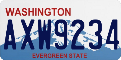 WA license plate AXW9234