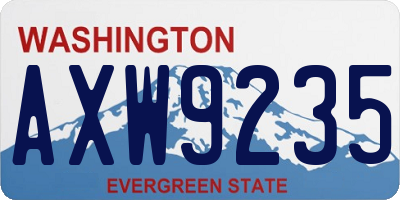 WA license plate AXW9235