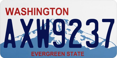 WA license plate AXW9237