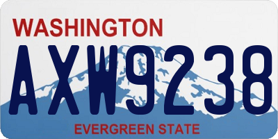 WA license plate AXW9238