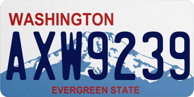 WA license plate AXW9239