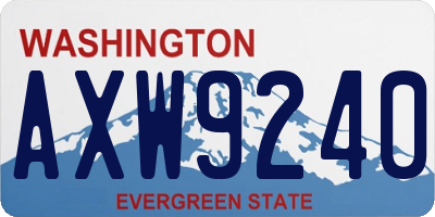 WA license plate AXW9240
