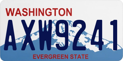 WA license plate AXW9241