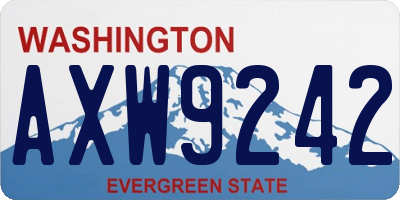 WA license plate AXW9242