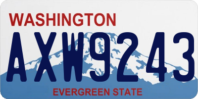 WA license plate AXW9243