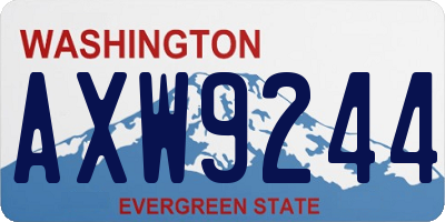 WA license plate AXW9244