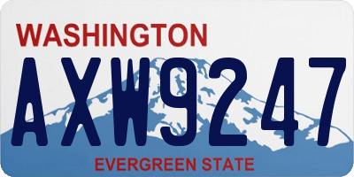 WA license plate AXW9247