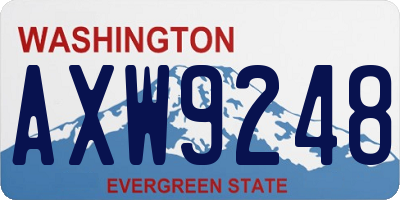 WA license plate AXW9248