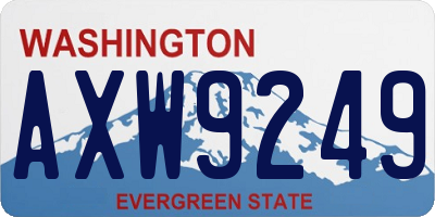 WA license plate AXW9249