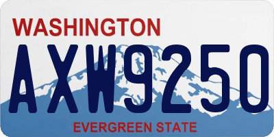 WA license plate AXW9250