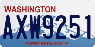 WA license plate AXW9251