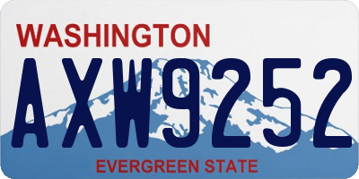 WA license plate AXW9252