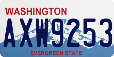 WA license plate AXW9253