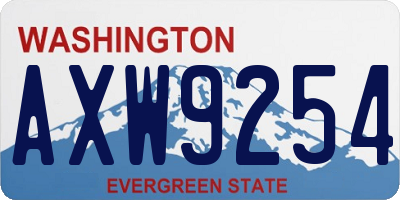 WA license plate AXW9254